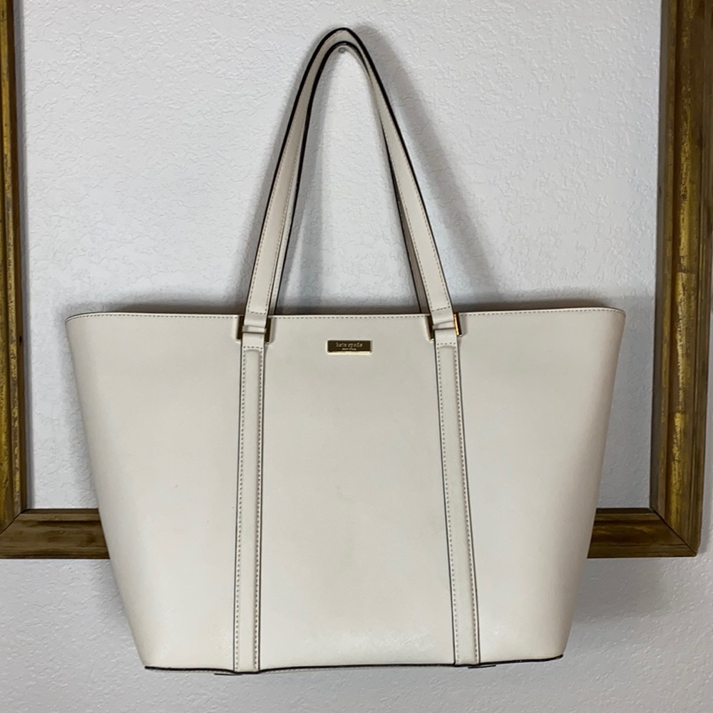 Kate Spade Large Tote Cream Color Gold Hardware